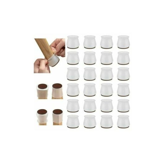 24 Pcs Rubber Chair Feet Pad Feet Table & Chair Feet - Round Furniture Feet Pads Chair Leg Covers Protectors Furniture Silicone Pad Anti-Scratch Pad