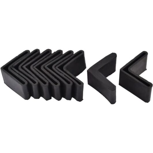 40 x 40mm Black sourcing map 8pcs Chair Leg Caps Iron Angle L Shape Furniture Table Glide End Cap Corner Protector Rubber Pad