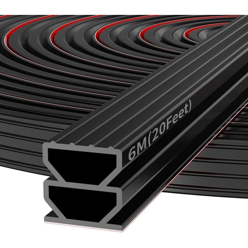 CCYKXA Self-Adhesive Rubber Sealing Strip - Door and Window Seal - Black - 1 x 6 m