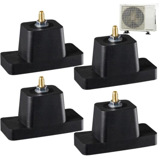 Csparkv - 4pcs Air Conditioner Rubber Mount Rubber Vibration Damper, Air Conditioner Damping Base for Air Conditioner Outdoor Unit