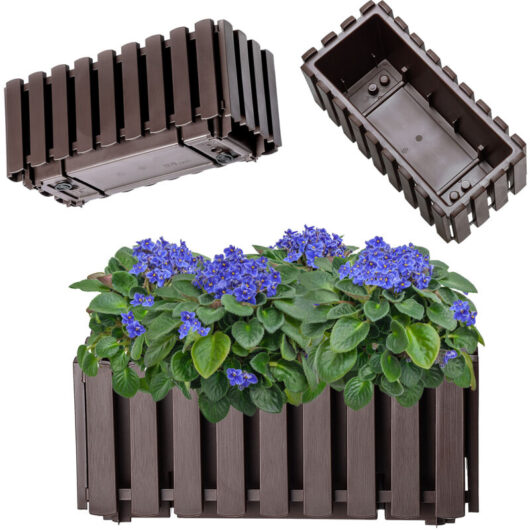 KADAX balcony planter, plant box with rubber stopper, 40 cm, brown