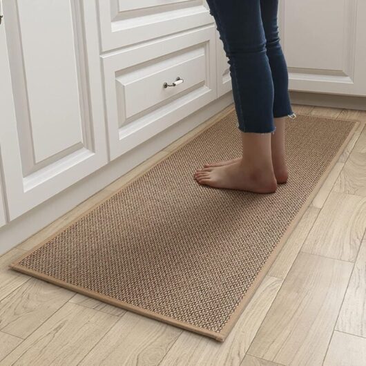Linghhang - 44x75cm) Kitchen Mat in Front of Sink Non-Slip Rubber and Washable, in Jute, Linen, Brown