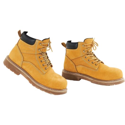 Mophorn - Steel Toe Work Boots - uk Size 7.5. Waterproof, slip-resistant, with lightweight, breathable rubber sole. Ideal for industrial