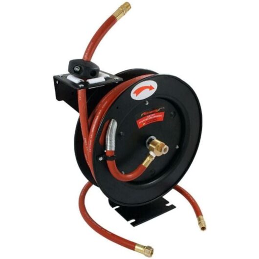 Neilsen 30ft Auto Retractable Rubber Air Line Wall Mountable Water Hose 3/8"