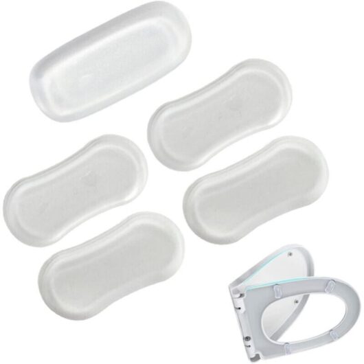 Toilet Seat Buffer - 5Pcs Universal Rubber Toilet Seat Cover Adhesive for Home Hotel Restaurant Toilet Seat Replacement Kit