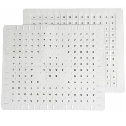 Ymyny - White set of two sturdy, non-slip rubber sink mats, easy to clean and cut to size.