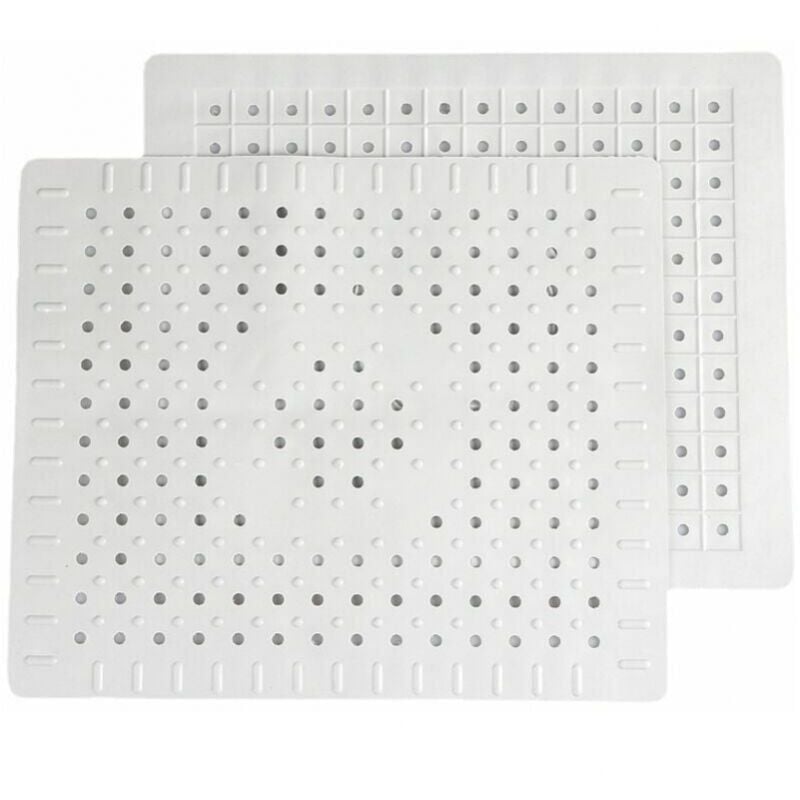 Ymyny - White set of two sturdy, non-slip rubber sink mats, easy to clean and cut to size.