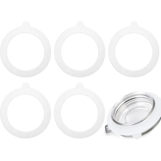 CCYKXA Set of 6 replacement silicone rubber rings for canning jars, white, airtight, for canning jar lids, 70 x 95 mm
