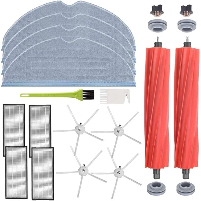 Filter accessories, removable main brush/rubber cover, side brush, cleaning cloth, vacuum cleaner parts for Roborock S7 T7S (13 pieces)
