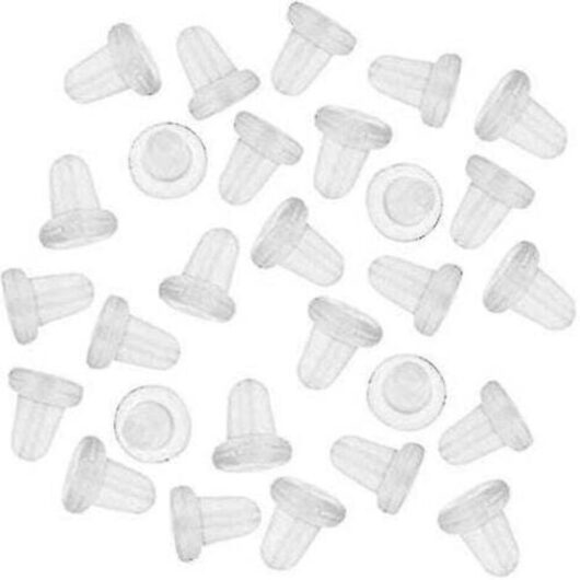 1000pcs Earring Backs, Hypoallergenic Earring Stoppers, Earring Backs, Clear Rubber Backing for Tapered Earrings.