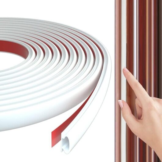 8m White Type D Door and Window Seal, Thermal and Sound Insulation, Self-Adhesive TPE Rubber Sealing Strip, PVC Car Door Sealing Strip, Suitable for