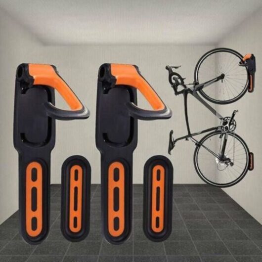 Bike rack, wall-mounted bike rack with rubber coating, for 2 bikes, indoor and outdoor wall-mounted bike supports