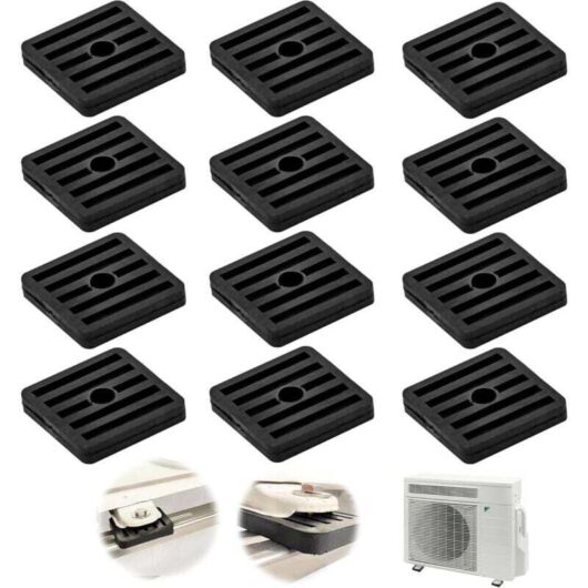 Set of 12 Rubber Vibration Dampeners for Air Conditioners, Shock Absorber Pads for Air Conditioning, Anti-vibration Feet, Support for Outdoor Split