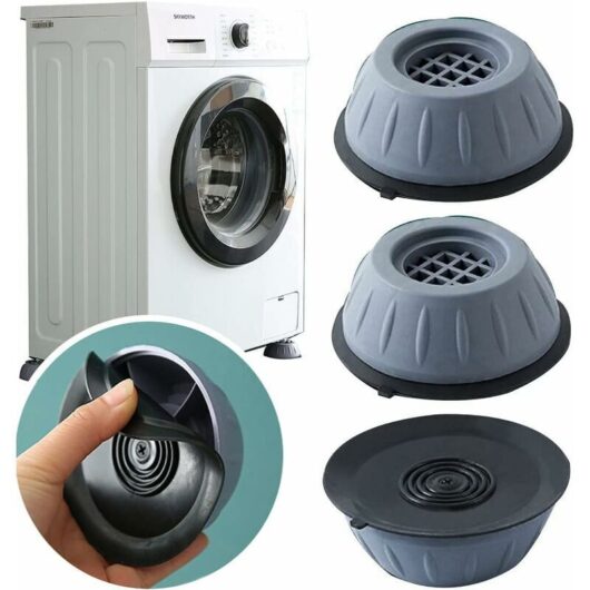 Set of 4 Rubber Washing Machine Pads, Anti-Vibration Washing Machine Mat, Non-Slip Pads, Noise Dampeners, Feet for Dryers, Washing Machines,