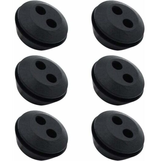 Set of 6 Fuel Line Caps, Rubber Tank Seals, 2 Holes, Hose Fittings, Brush Cutter Tank Hose Accessories