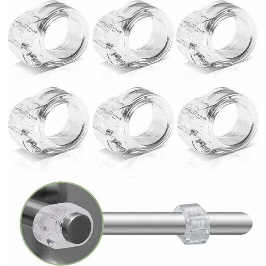 Set of 6 PVC Door Stoppers, Prevent Dents, Protect Walls, Small Clear Rubber and Silicone Door Stoppers for Bathroom, Bedroom, Office