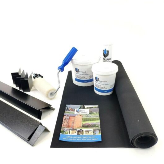 SkyGuard Rubber Roof Kit For Garden Rooms & Outbuildings, EPDM Membrane, Trims & Adhesives (2.8m x 3.6m)