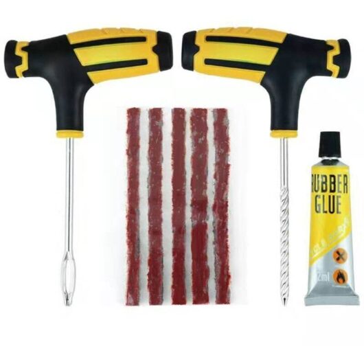 Tire Repair Kit, Natural Rubber Tire Repair Plug, Car Tire Repair Kit, Tubeless Tire Repair Kit, for Cars, Motorcycles, Trucks, ATVs, Tractors,