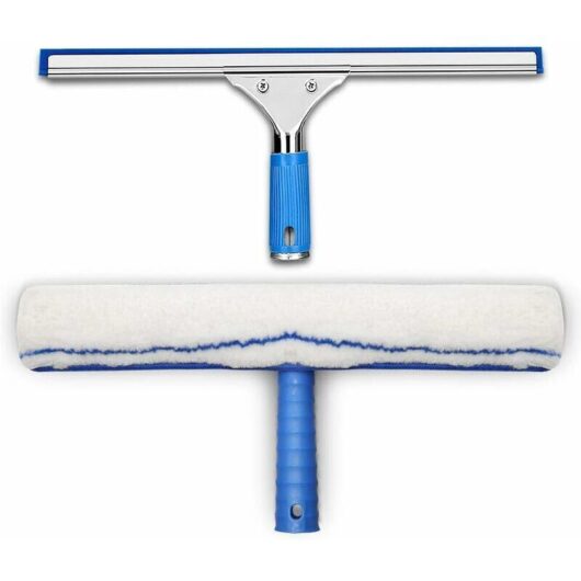 Window cleaning kit, window squeegee and microfiber cloth, shower squeegee with rubber lip, window cleaning tool, Macaron squeegee