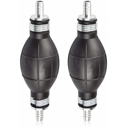 8mm Rubber Hand Fuel Pump - Fuel Priming Bulb for Cars, Motorcycles and Boats (Black) - Manual Transfer Pump