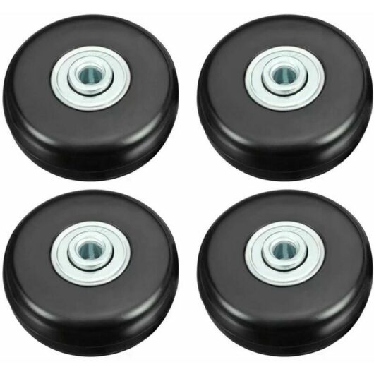 Suitcase Caster, Luggage Suitcase Repair Caster Heavy Duty 50mm Mute Rubber Universal Swivel Wheel Spare Transport Replace Caster 4PCS for
