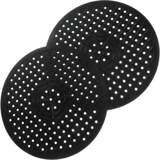 2 Pack Round Sink Protector Mats Rubber Kitchen Sink Mats for Kitchen Bottom, Farmhouse Porcelain Sink, Center Drain, Black Round Placemats, 31cm