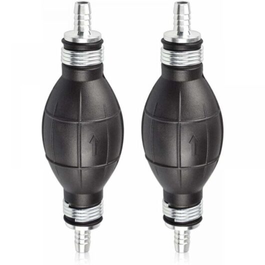 2PCS 8mm Rubber Fuel Hand Pump - Fuel Primer Bulb for Cars, Motorcycles and Boats (Black) - Manual Transfer Pump