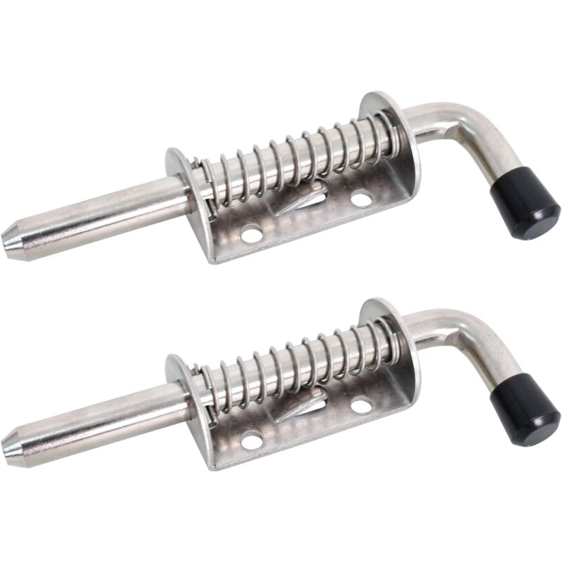 2pcs Stainless Steel Spring Latch, Stainless Steel Spring Bolts, Spring Loaded Latch with Rubber Handle, Spring Loaded Latch Ideal for Doors,