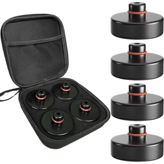 5-Piece Jack Pad Set Compatible with Model 3 / S / X / Y, 4 Tesla Jack Supports with 1 Storage Box, Lifting Pads, Vehicle Accessories