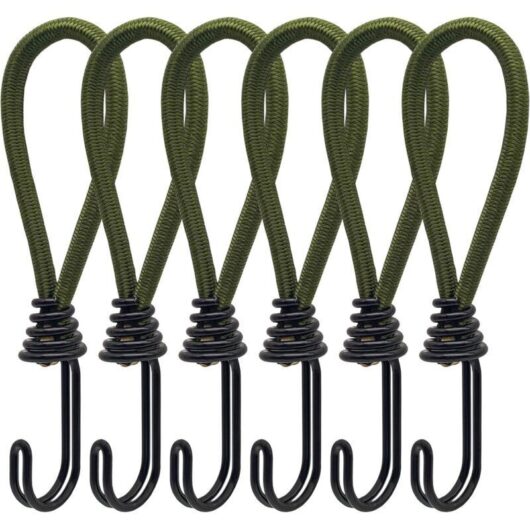 6pcs Rubber Tensioners with Spiral Hooks for Tents, Tarpaulins, PVC Banners, Pavilions, Trampolines, Shade Sails