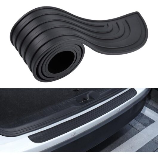 Car Bumper Protector,90cm x 7cm Rubber Loading Sill Protector, Self-Adhesive Rear Bumper Protector, Compatible with Most Cars