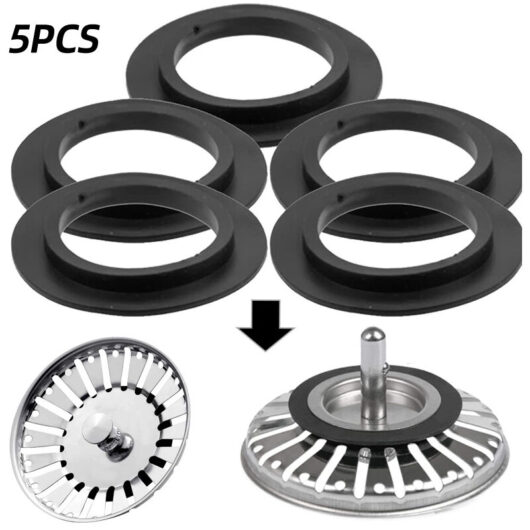 Csparkv - 5pcs Bathtub Drain Seal Washer Bathroom Sink Drain Lip Seal Rubber Gasket for Basket Strainer
