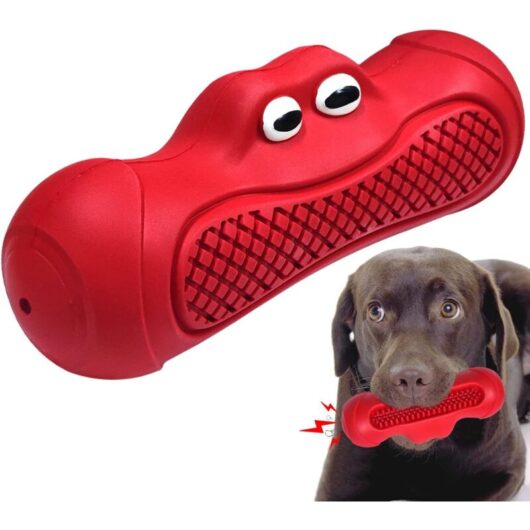 Cyslmuk - Indestructible Dog Toy Large Dog,Dog Chew Toys,Almost Indestructible Rubber Toothbrush Toy for Medium Large Pet
