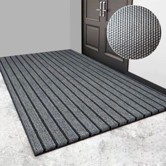 Cyslmuk - Kitchen Rug 60 x 90 cm, Non-Slip Washable Kitchen Rug, Kitchen Mat with Rubber Pads, Kitchen Rug for Hall, Kitchen, Entryway, Hall (Grey)
