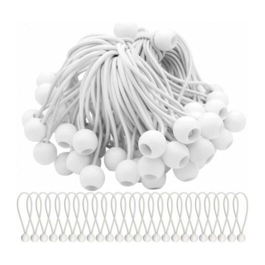 Cyslmuk - Pack of 50 Elastic Bungee Cords with Balls Elastic Bungee Cords Elastic Balls for Marquees, Tents, Banners and Tarpaulins, 15cm