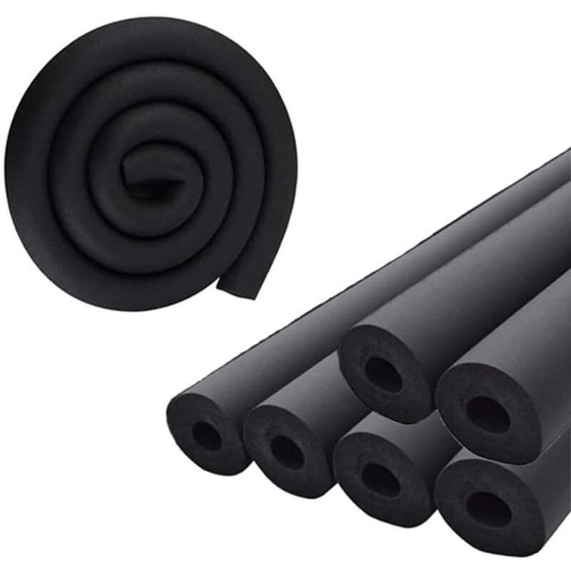 Fire-Retardant & Thermally Insulating Rubber-Plastic Pipe - 5-Piece Set, 16 mm Inner Diameter, 1.8 m Length (Anti-Freeze Sleeve)