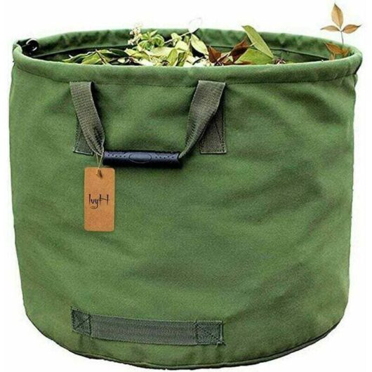 [NEVER USED] 125L Waste Bag - Durable Military Canvas - Rubber Handles - Dimensions: H45.7 cm, D55.8 cm - Ideal for Leaf Collection