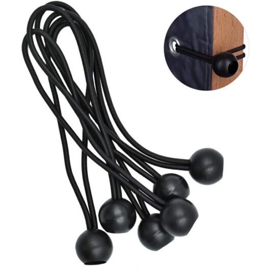 [NEVER USED] 25PCS Elastic Tarpaulin Tensioners, Professional Tensioners with Ball, Rubber Tensioners for Tarpaulins, Securing Banners, Tents, Posters