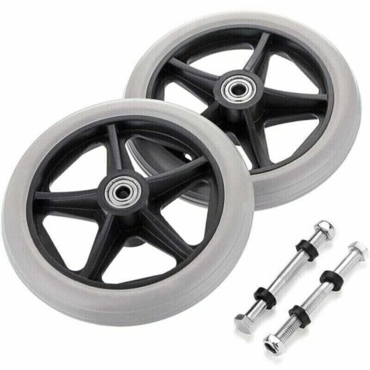 [NEVER USED] Set of 2 6-inch rubber wheels - Anti-slip and wear-resistant - Easy installation for wheelchairs and walkers
