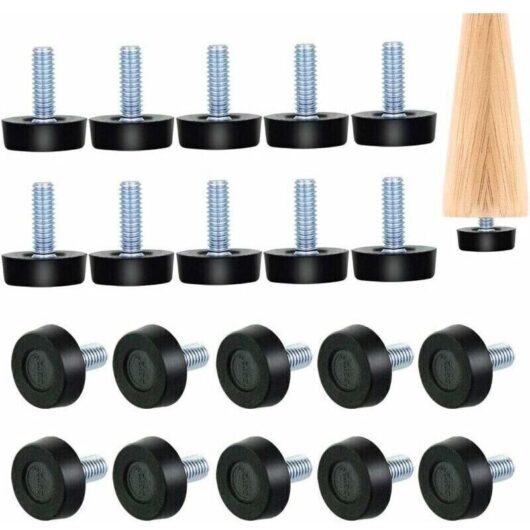 [NEVER USED] Set of 22 leveling feet - Adjustable and compact - Screws with M8 thread - 23 x 27mm - Ideal for furniture and chairs,
