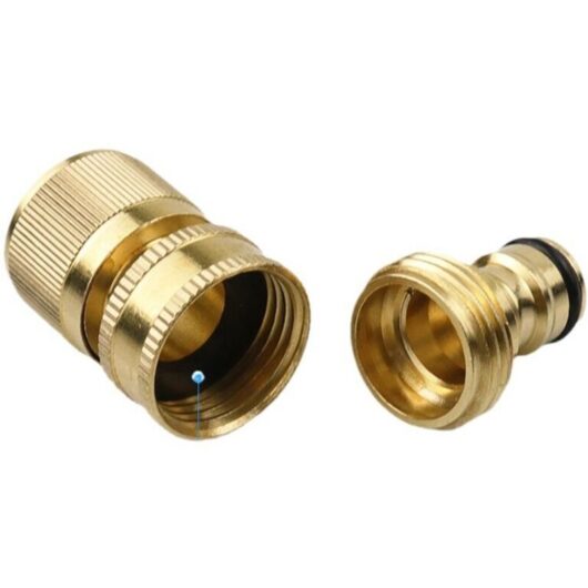 [NEVER USED] Sets (4 pieces) 3/4 inch brass garden hose connector, quick connectors, female thread and male thread faucet connector, garden hose