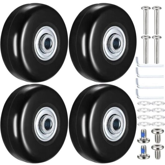 Pcs 50x18mm Rubber Suitcase Wheels for Luggage and Trolleys