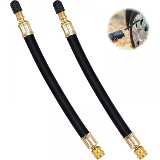 Rubber Tire Valve Extension Flexible Tire Valve Extension for Cars Trucks Motorcycles Bicycles 150mm 2 Pieces