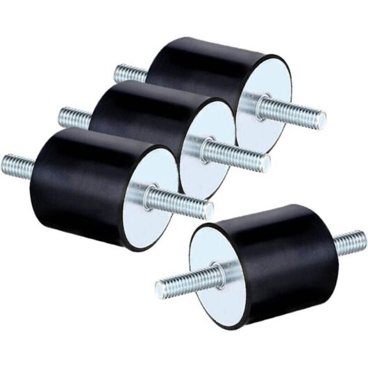 Silent Block M8, 4pcs Anti-Vibration Rubber Mount, Double Ended Screw Anti-Vibration Absorber for Boat Car Silent Damper (M8 x 23, 30 x 30)