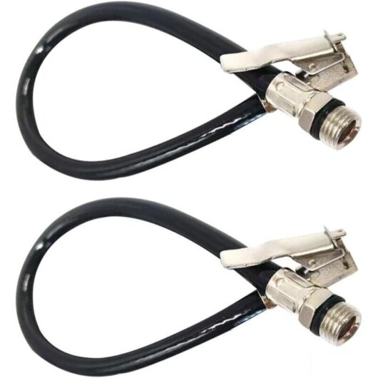 Tire Inflator Hose, Inflation Hose, Car Tire Inflation Hose, Inflator Nozzle, Tire Inflation Adapter with Flexible Rubber Hose Compatible with