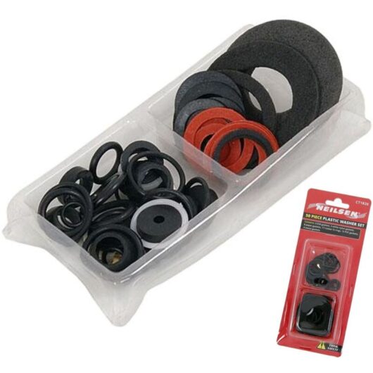 Neilsen Rubber Fibre Plastic Seal Washers Assorted Plumbing O Ring Set 50pc