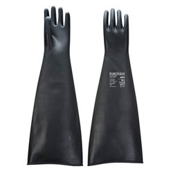 Portwest Heavyweight Latex Rubber Gauntlet 600mm L Blk (Pack of 12)