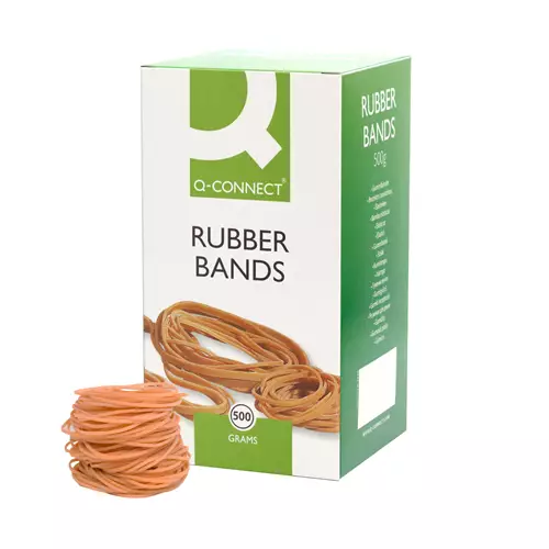Q-CONNECT Rubber bands Natural No. 18 (1.5x80mm) Box 500g