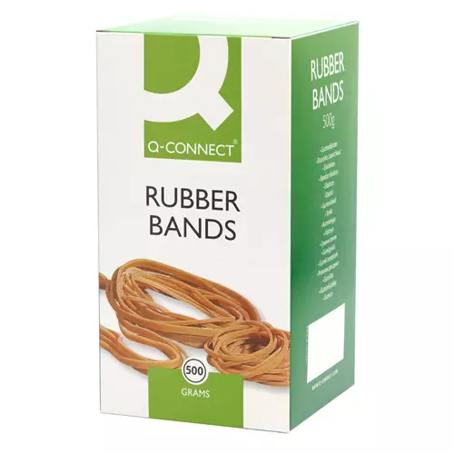Q-CONNECT Rubber bands Natural No. 65 (6.0x100mm) Box 500g