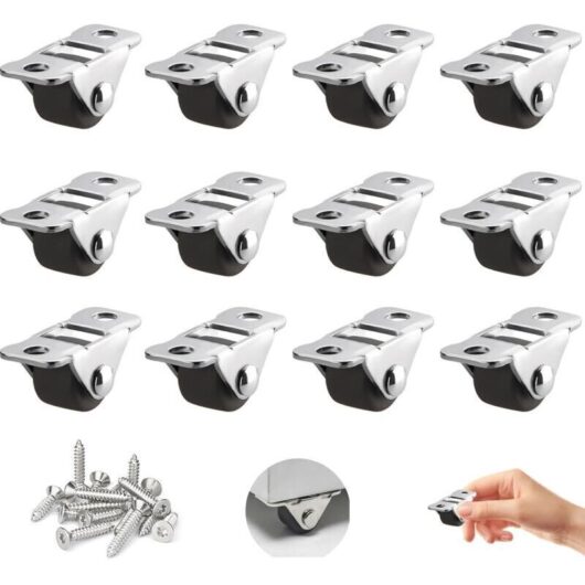 12 Small 1.2cm Rubber Casters for Furniture, Transport Casters with Metal Plate and Screws, Mini Fixed Casters